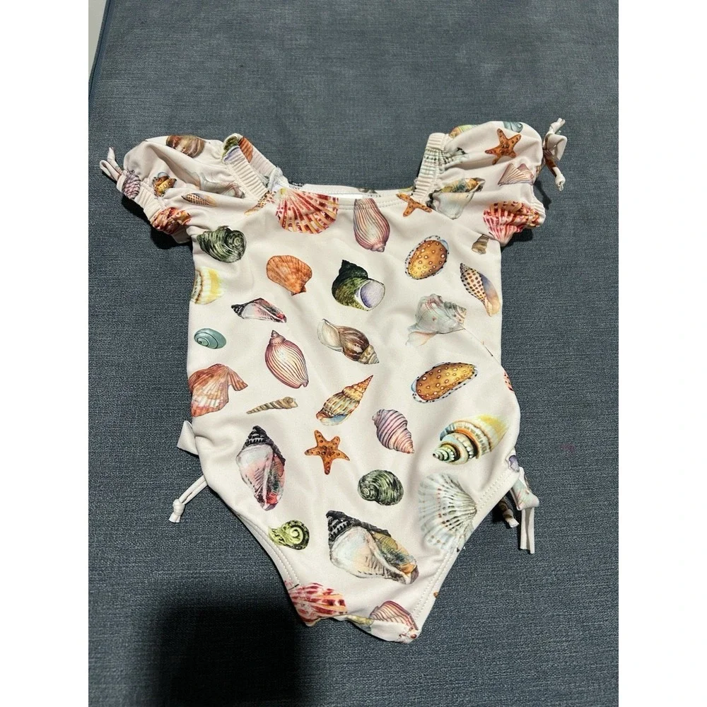 Edgehill Collection Babygirl Seashell‎ One Piece Swimsuit Size 12 Months
